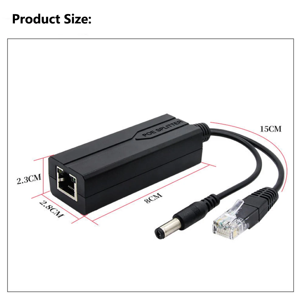 PoE Splitter – 48V to 12V IEEE802.3af/at Gigabit PoE Splitter for Network Cameras, ABS Plastic - Image 2