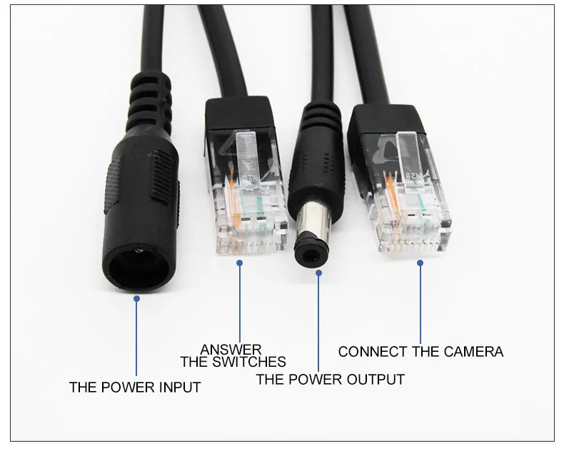 12V/1A Passive PoE Splitter & Injector Cable Set for IP Cameras, Routers, and Network Devices – 20M - Image 2