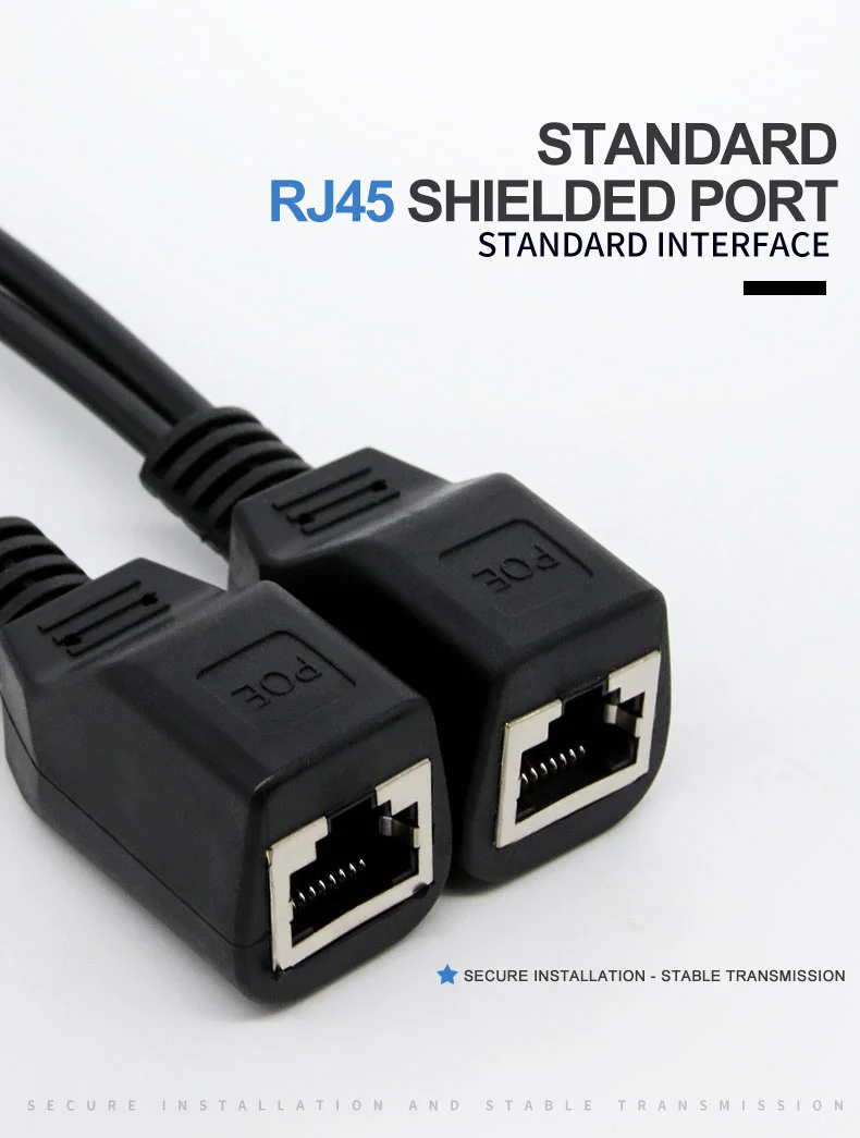 12V/1A Passive PoE Splitter & Injector Cable Set for IP Cameras, Routers, and Network Devices – 20M - Image 3