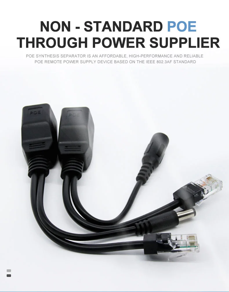 12V/1A Passive PoE Splitter & Injector Cable Set for IP Cameras, Routers, and Network Devices – 20M - Image 4