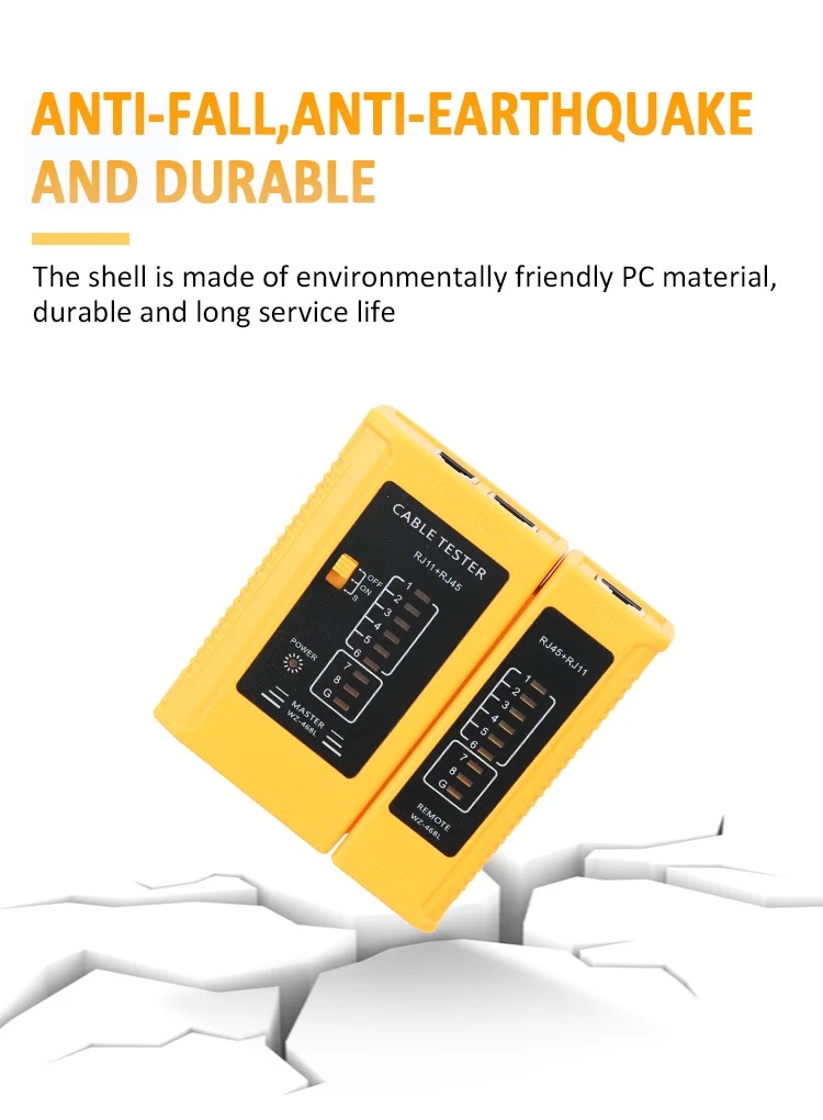 Portable Handheld Network Cable Tester – RJ11, RJ45, Cat5, Cat5e, Cat6, LED Display, 9V Battery Powered - Image 4