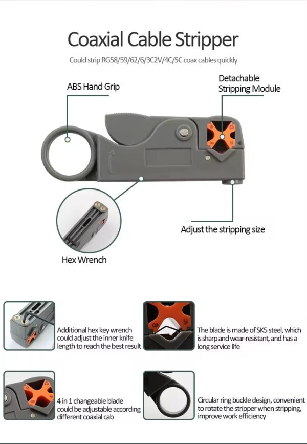 Rj44 Tools 11-in-1 RJ45 Network Tool Kit – Crimping Tool, Cable Tester, Punch Down ...
