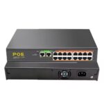 16-Port PoE+ Ethernet Switch with 2 Uplink Ports – 802.3af/at, 115W Power Budget, VLAN Support, 250m Extend Mode