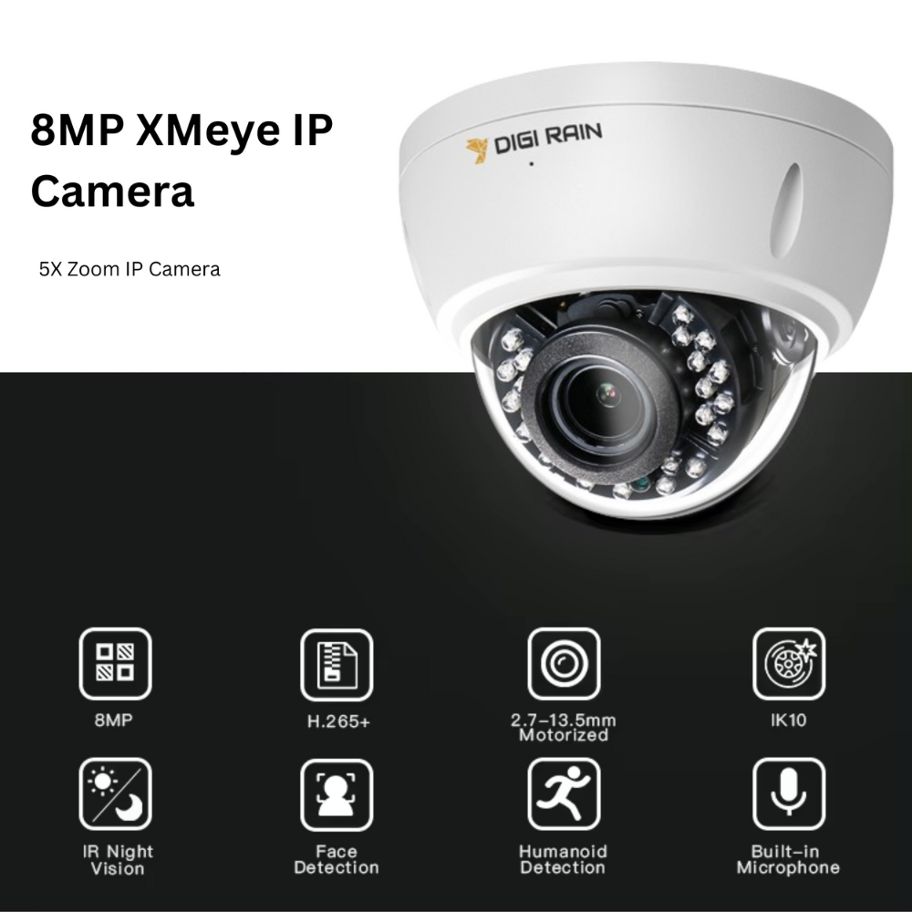 8MP POE Dome Security Camera – Motorized Zoom, IR Night Vision, Vandal-Proof, IP66 Waterproof with Humanoid Detection - Image 2