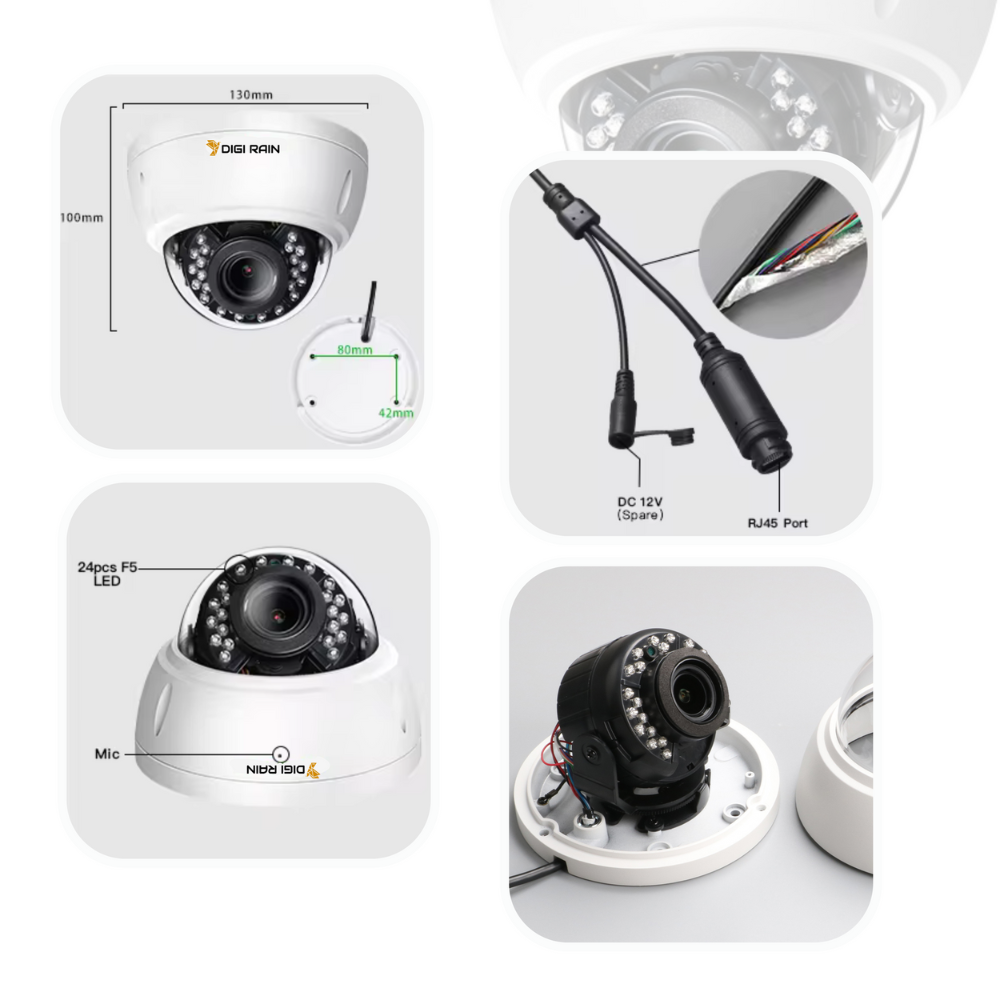 8MP POE Dome Security Camera – Motorized Zoom, IR Night Vision, Vandal-Proof, IP66 Waterproof with Humanoid Detection - Image 7