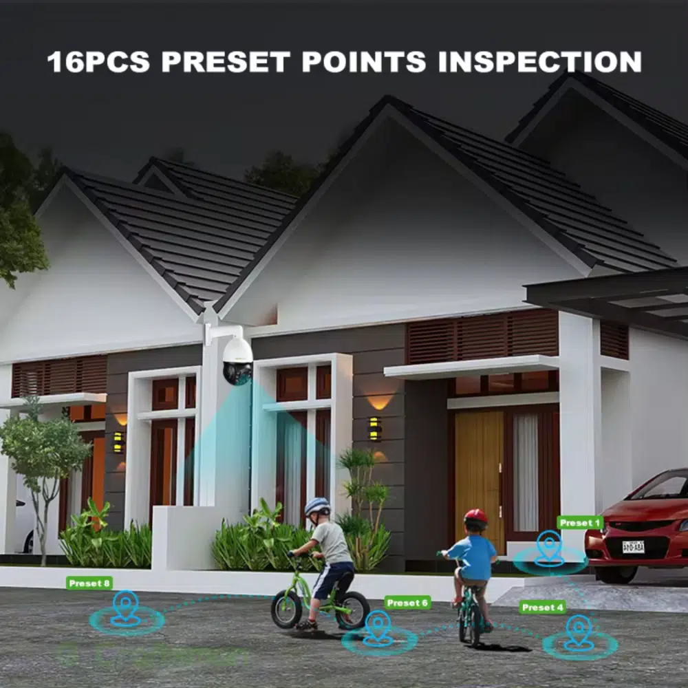 4K 8MP PTZ Dome Camera – 20X Optical Zoom, 360° Rotation, Two-Way Audio, Night Vision, IP66 Waterproof - Image 6