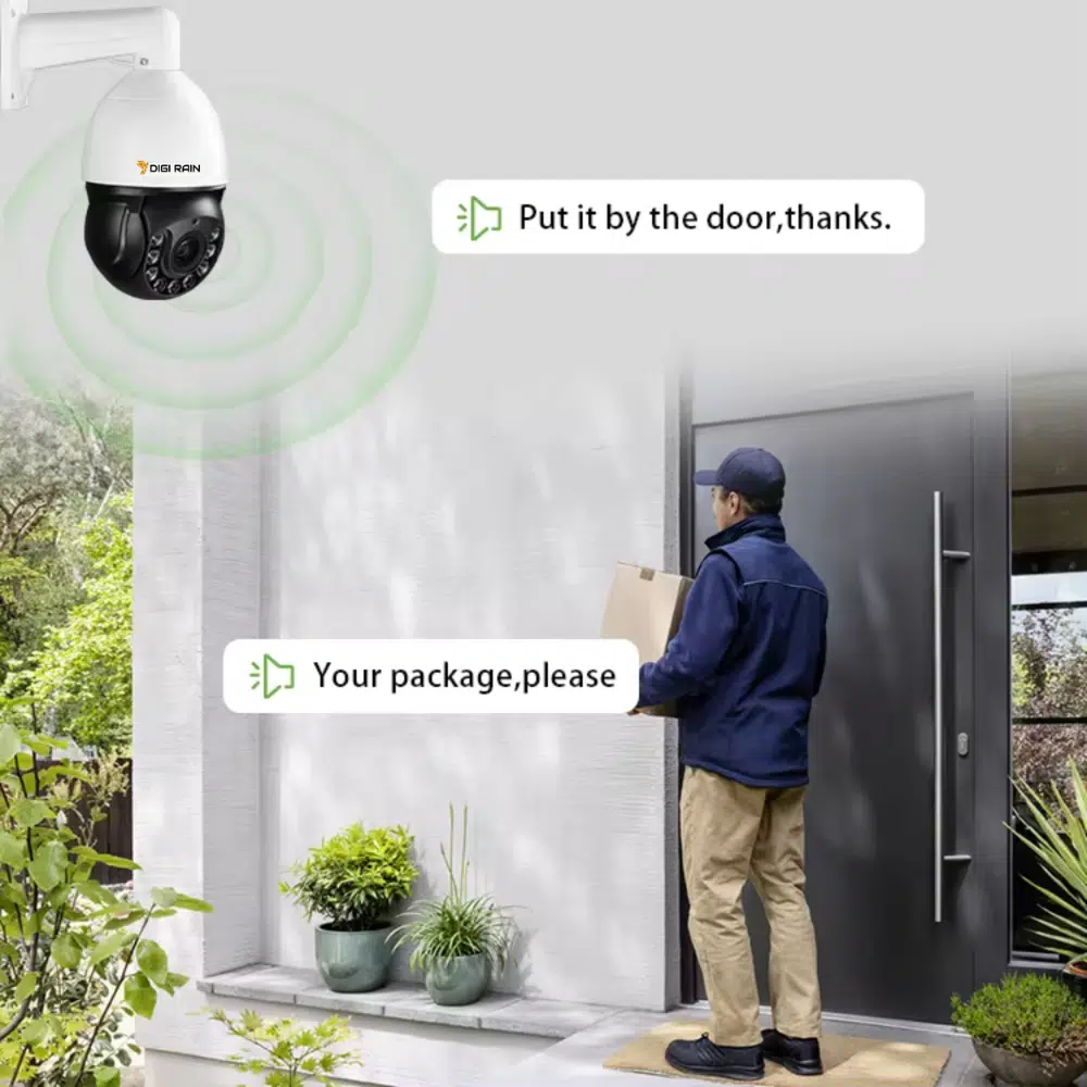 4K 8MP PTZ Dome Camera – 20X Optical Zoom, 360° Rotation, Two-Way Audio, Night Vision, IP66 Waterproof - Image 7